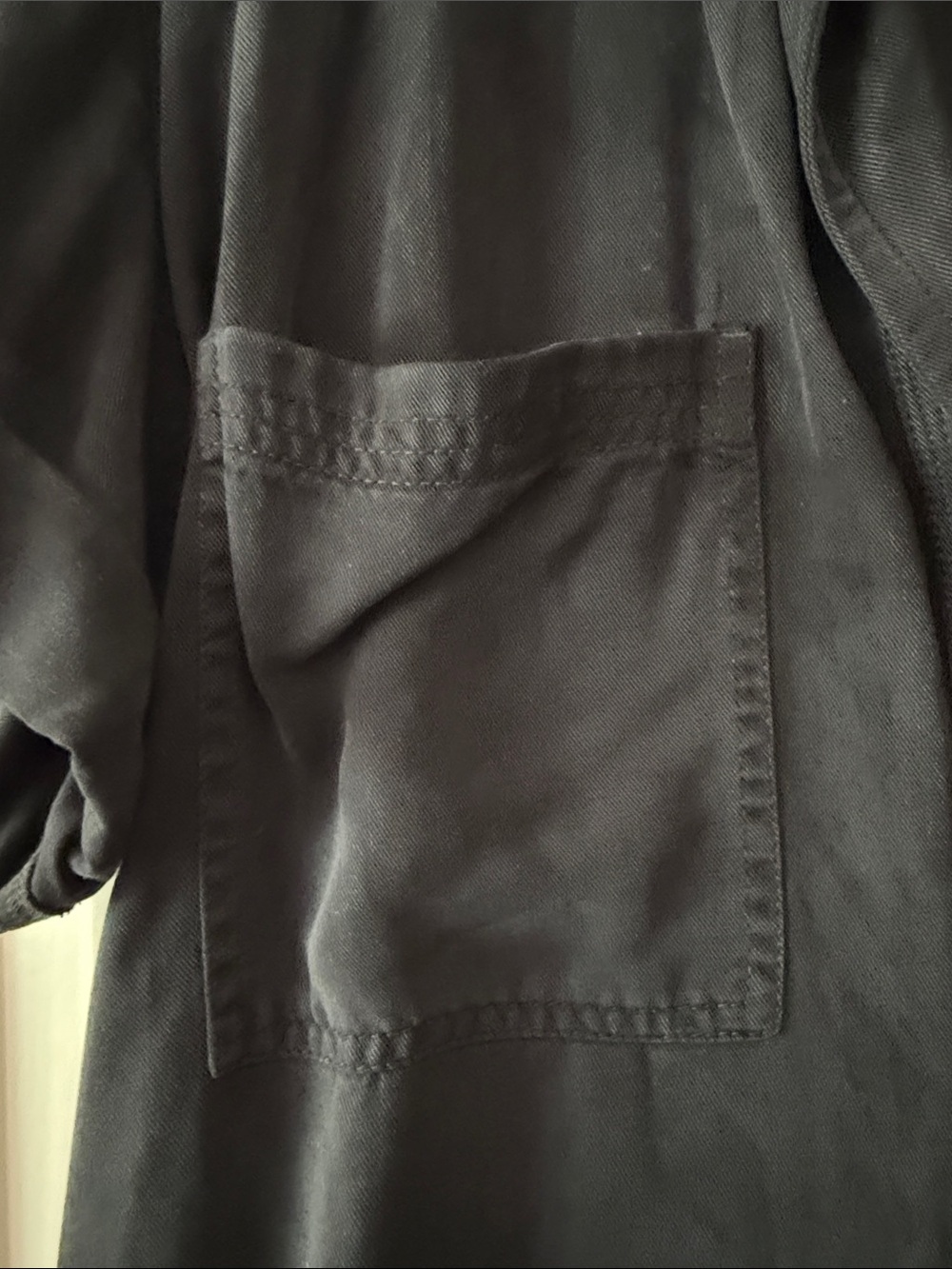 Treasure & Bond Slate Gray Short-Sleeve Button-Down Romper - Picture 3 of 9